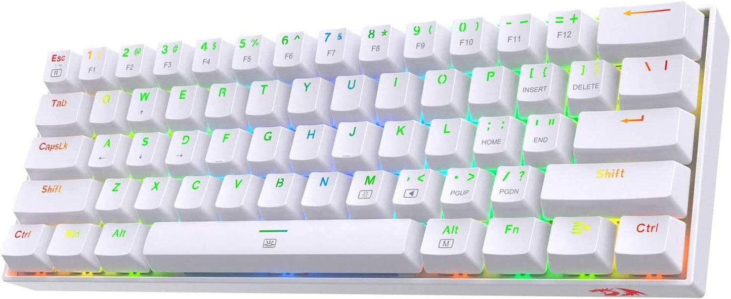 Redragon K630 Dragonborn 60% Wired RGB Gaming Keyboard, 61 Keys Compact Mechanical Keyboard with Tactile Brown Switch, Pro Driver Support, Black