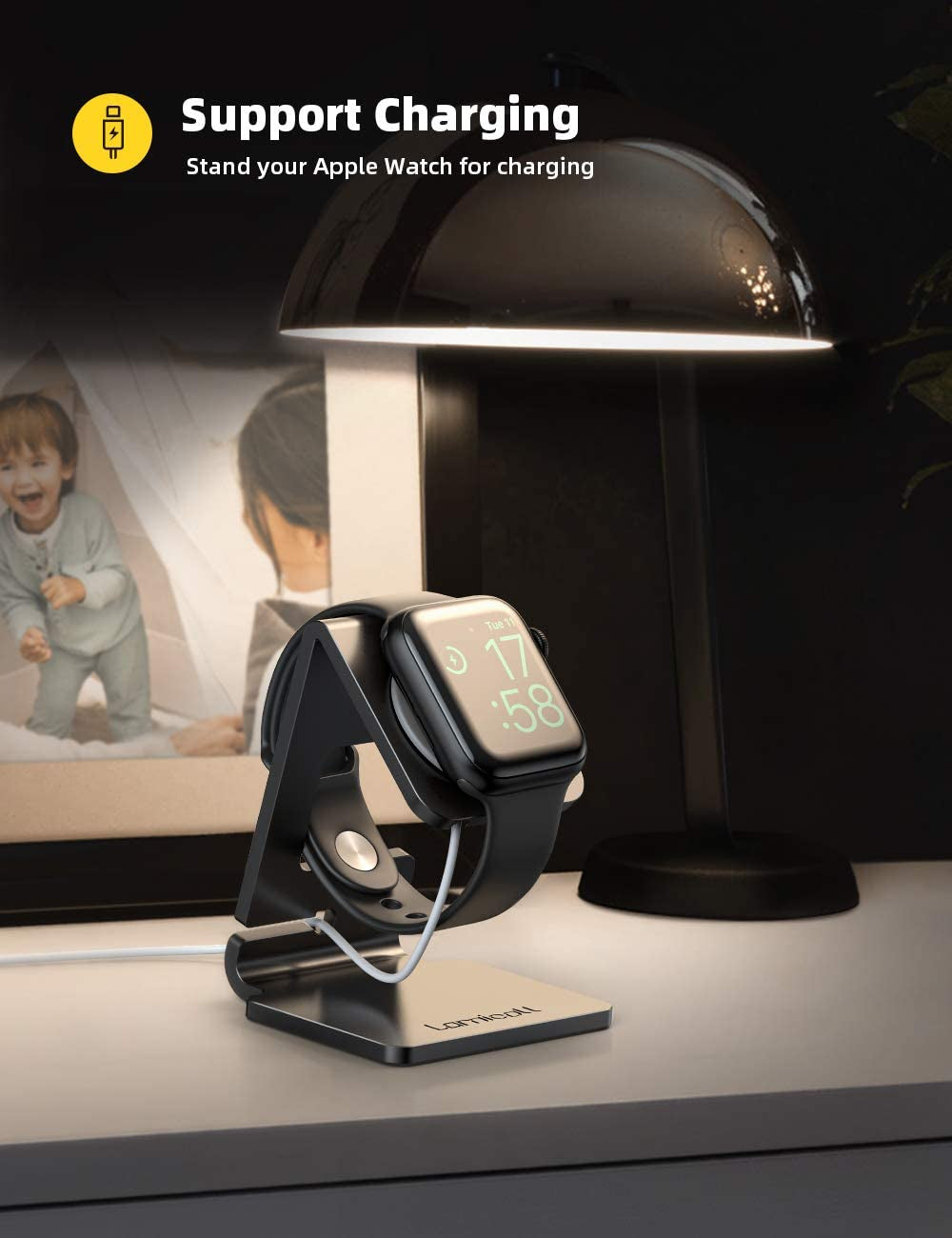 Lamicall Watch Stand for Apple Watch Magnetic Fast Charger - Desk Charging Stand Holder Dock for Apple Iwatch Series SE 10 9 8 7 6 5 4 3 2 1, Series Ultra(49Mm 46Mm 45Mm 44Mm 42Mm 41Mm 40Mm 38Mm)