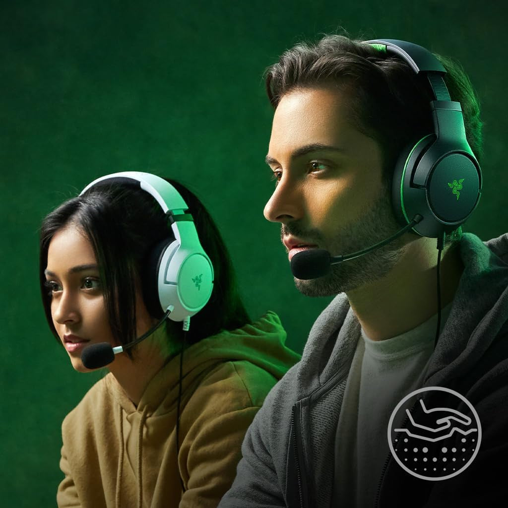 Razer Kaira X Wired Headset for Xbox Series X|S, Xbox One, PC, Mac & Mobile Devices: Triforce 50Mm Drivers - Hyperclear Cardioid Mic - Flowknit Memory Foam Ear Cushions - On-Headset Controls - White