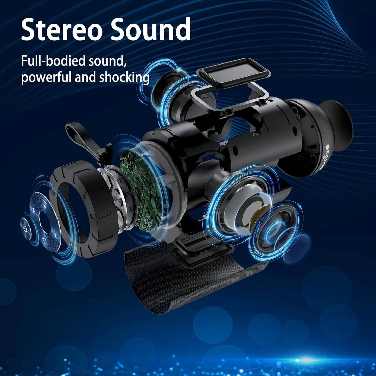 Comiso Bluetooth Speaker, IP65 Waterproof Portable Speaker with 360° HD Stereo Sound, Punchy Bass, TWS Pairing, 24H Playtime, Wireless Speakers for Home/Outdoor/Camping/Beach, Gifts for Unisex