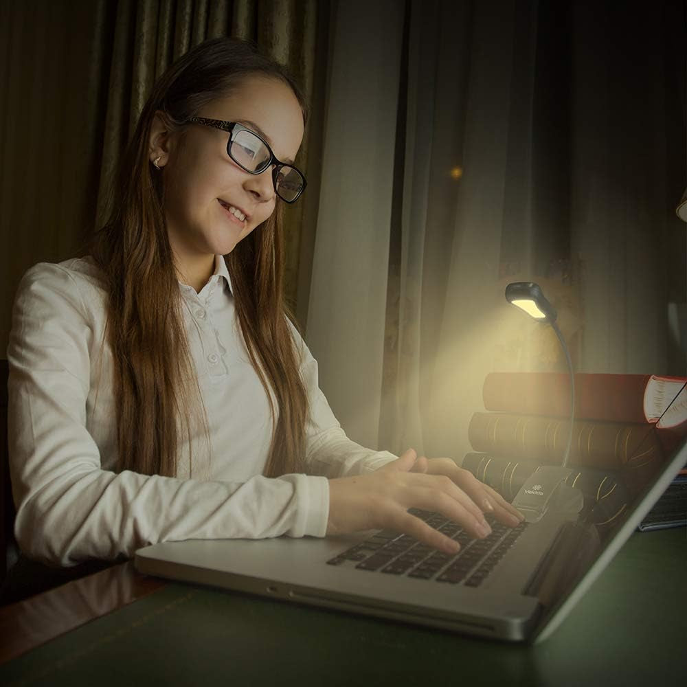 Vekkia Rechargeable 3000K LED Book Light, Easy Clip on Reading Lights for Reading in Bed. Perfect for Readers.
