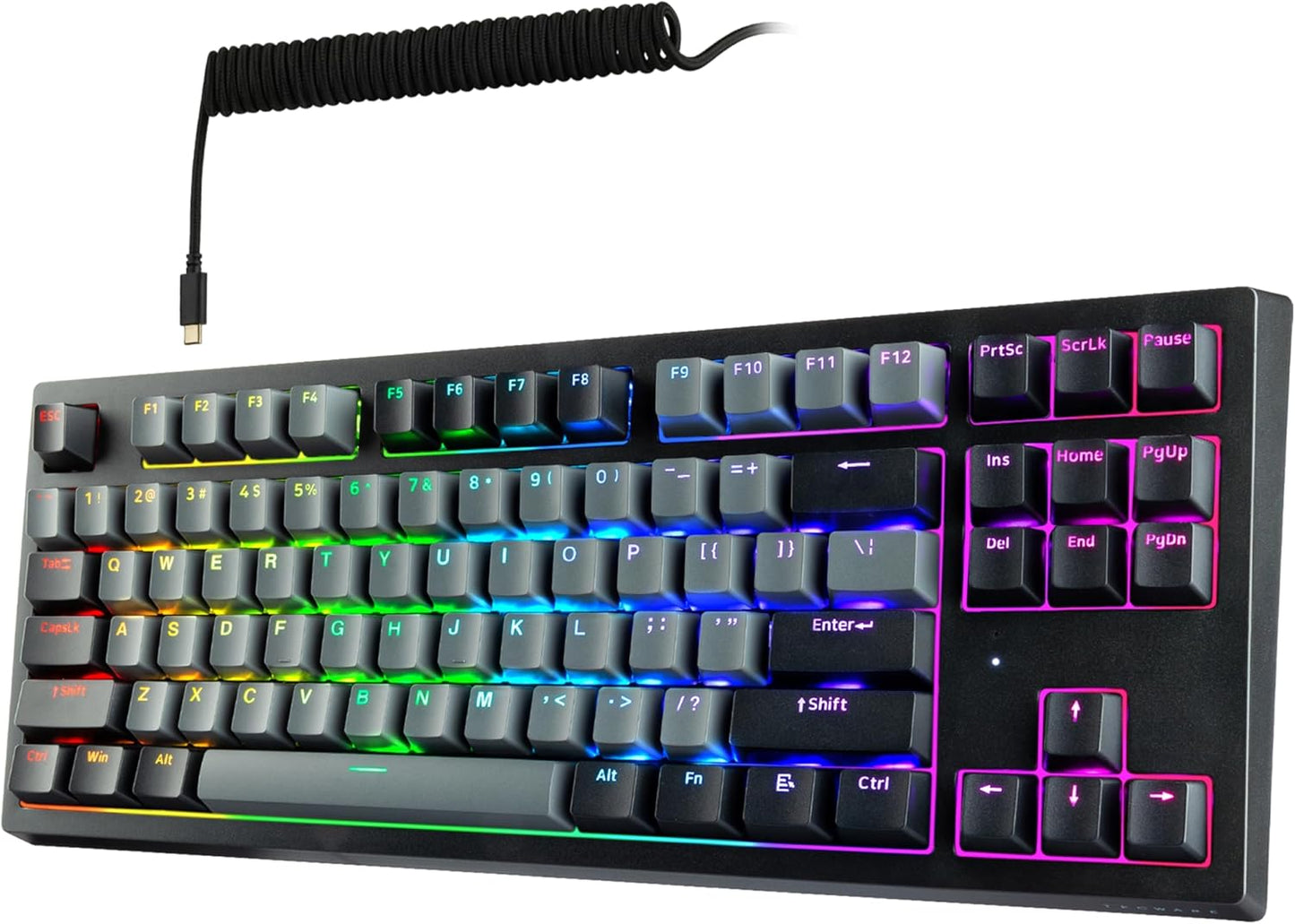 TECWARE Phantom 87 Key Mechanical Keyboard, RGB Led, Outemu RED Switch