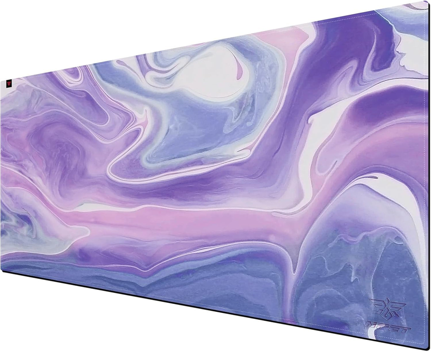 NPET MP02-SP Gaming Mouse Pad, Cloth Mouse Pad, Anti-Slip Base, RGB Backlit, Stitched Edges, Water-Resistant, Optimized for Gaming Sensors, XL