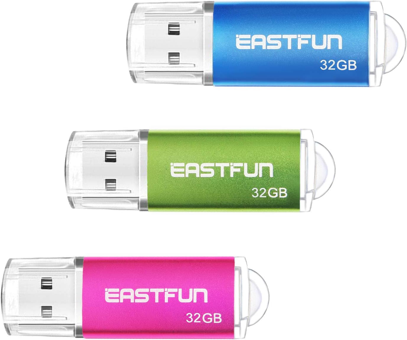 EASTFUN 5 Pack 16GB USB 2.0 Flash Drive Memory Stick Thumb Drive Thumb Stick Jump Drive Zip Drive Pen Drive, with LED Indicator,5 Pcs Colors:Rose/Red/Black/Green/Blue