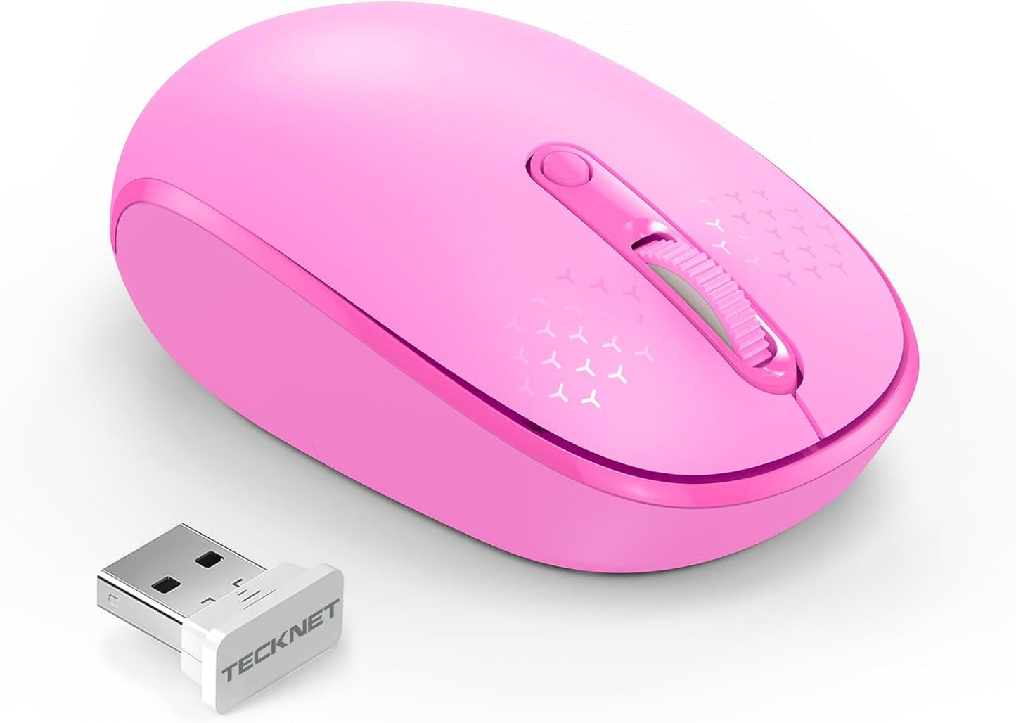 TECKNET Wireless Mouse, 2.4G Quiet Computer Mouse with USB Receiver, 4 Buttons Portable Cordless Mice for Chromebook, Laptop, PC, Mac, 800/1200/1600 DPI - Black
