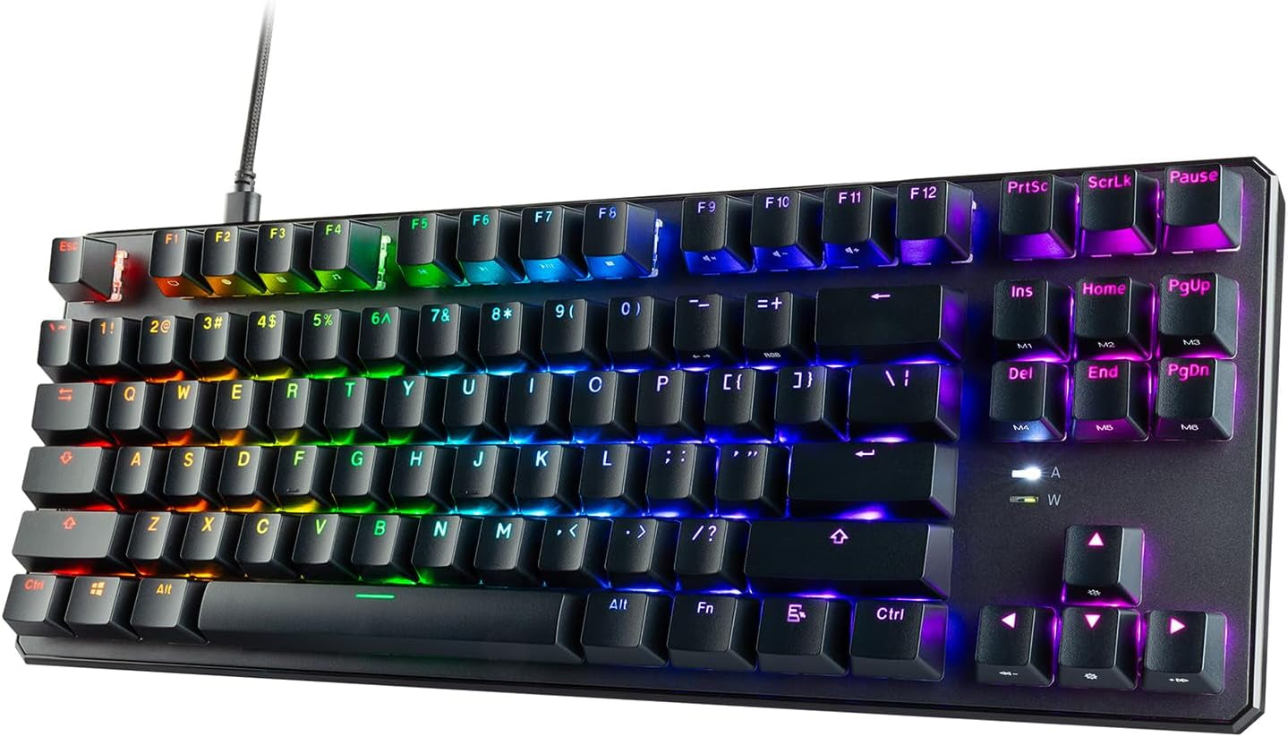 TECWARE Phantom 87 Key Mechanical Keyboard, RGB Led, Outemu RED Switch