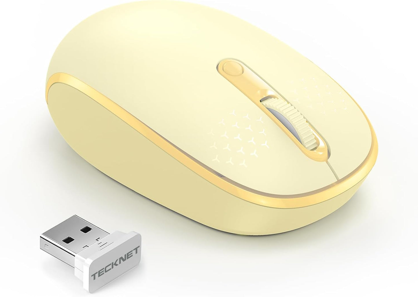 TECKNET Wireless Mouse, 2.4G Quiet Computer Mouse with USB Receiver, 4 Buttons Portable Cordless Mice for Chromebook, Laptop, PC, Mac, 800/1200/1600 DPI - Black