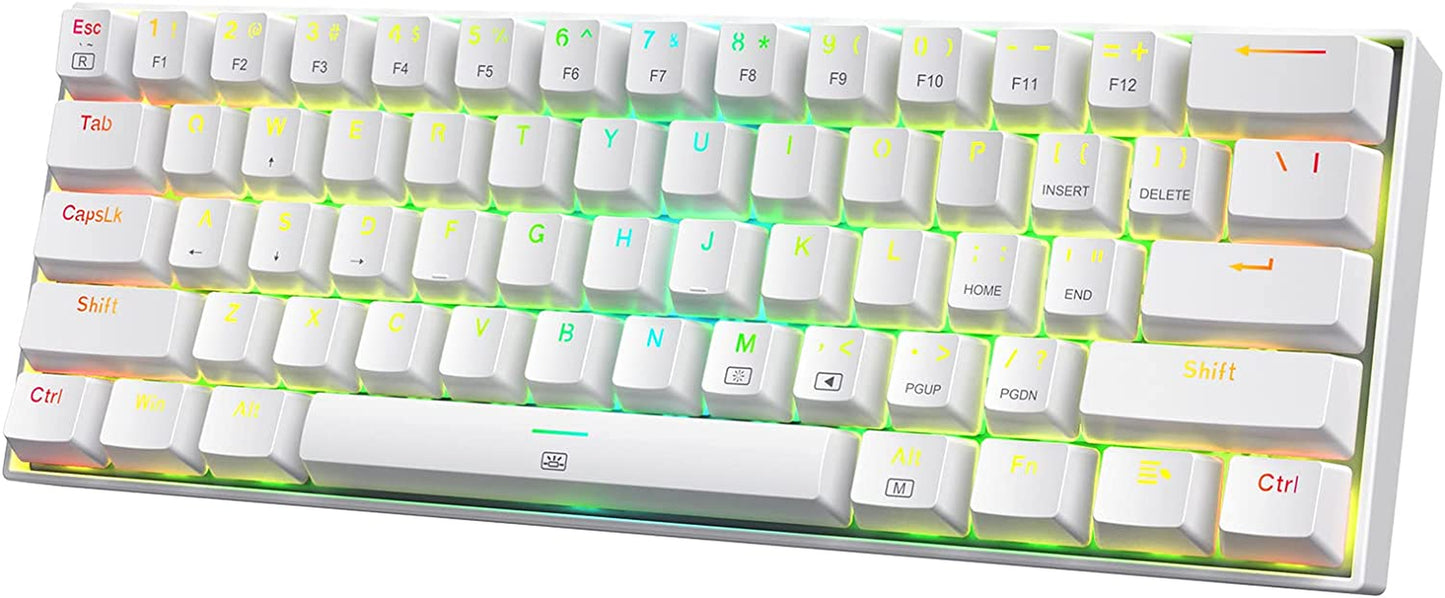 Redragon K630 Dragonborn 60% Wired RGB Gaming Keyboard, 61 Keys Compact Mechanical Keyboard with Tactile Brown Switch, Pro Driver Support, Black