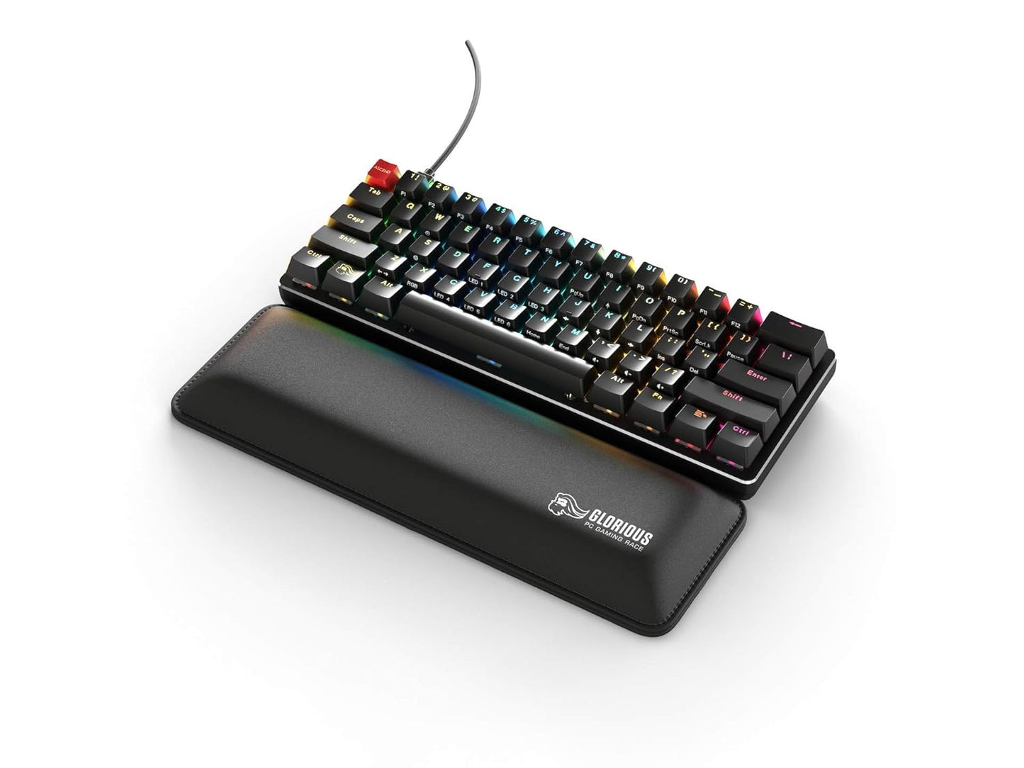 Glorious Custom Gaming Keyboard - GMMK 60% Percent Compact - USB C Wired Mechanical Keyboard - RGB Hot Swappable Switches & Keycaps - Black Metal Top Plate