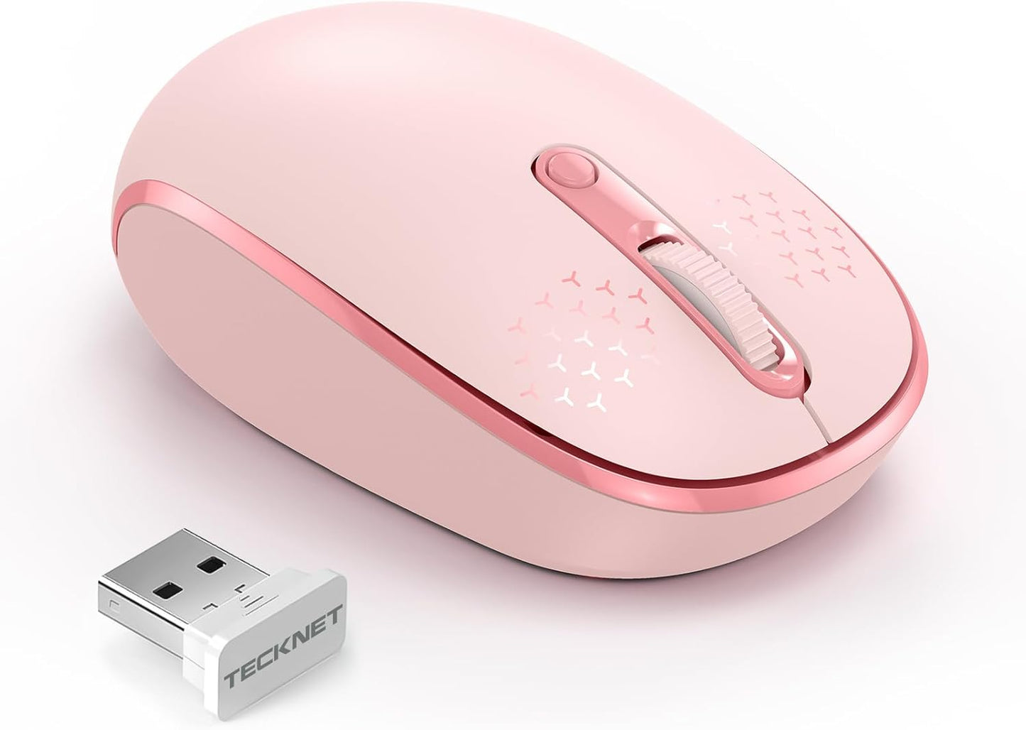 TECKNET Wireless Mouse, 2.4G Quiet Computer Mouse with USB Receiver, 4 Buttons Portable Cordless Mice for Chromebook, Laptop, PC, Mac, 800/1200/1600 DPI - Black