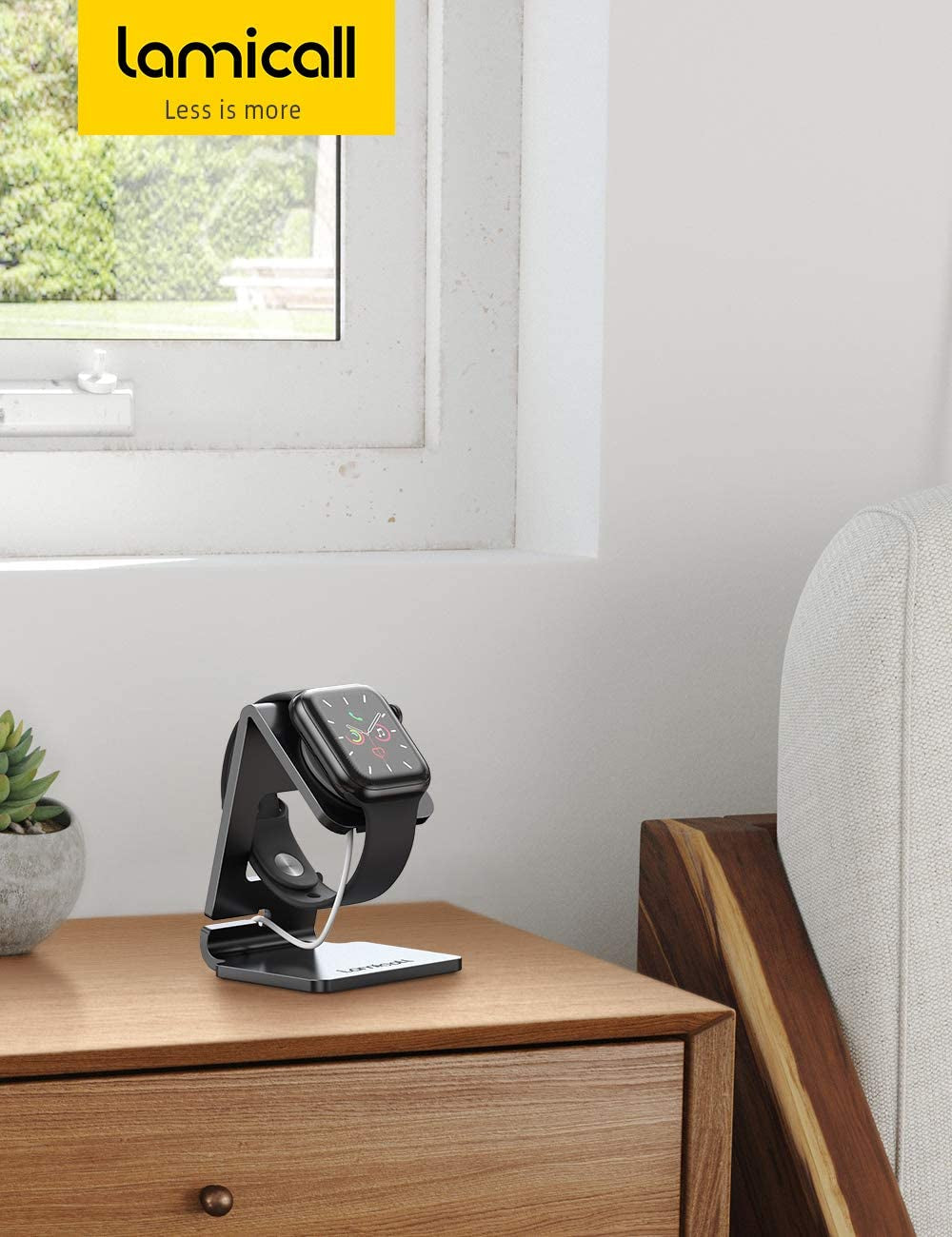 Lamicall Watch Stand for Apple Watch Magnetic Fast Charger - Desk Charging Stand Holder Dock for Apple Iwatch Series SE 10 9 8 7 6 5 4 3 2 1, Series Ultra(49Mm 46Mm 45Mm 44Mm 42Mm 41Mm 40Mm 38Mm)