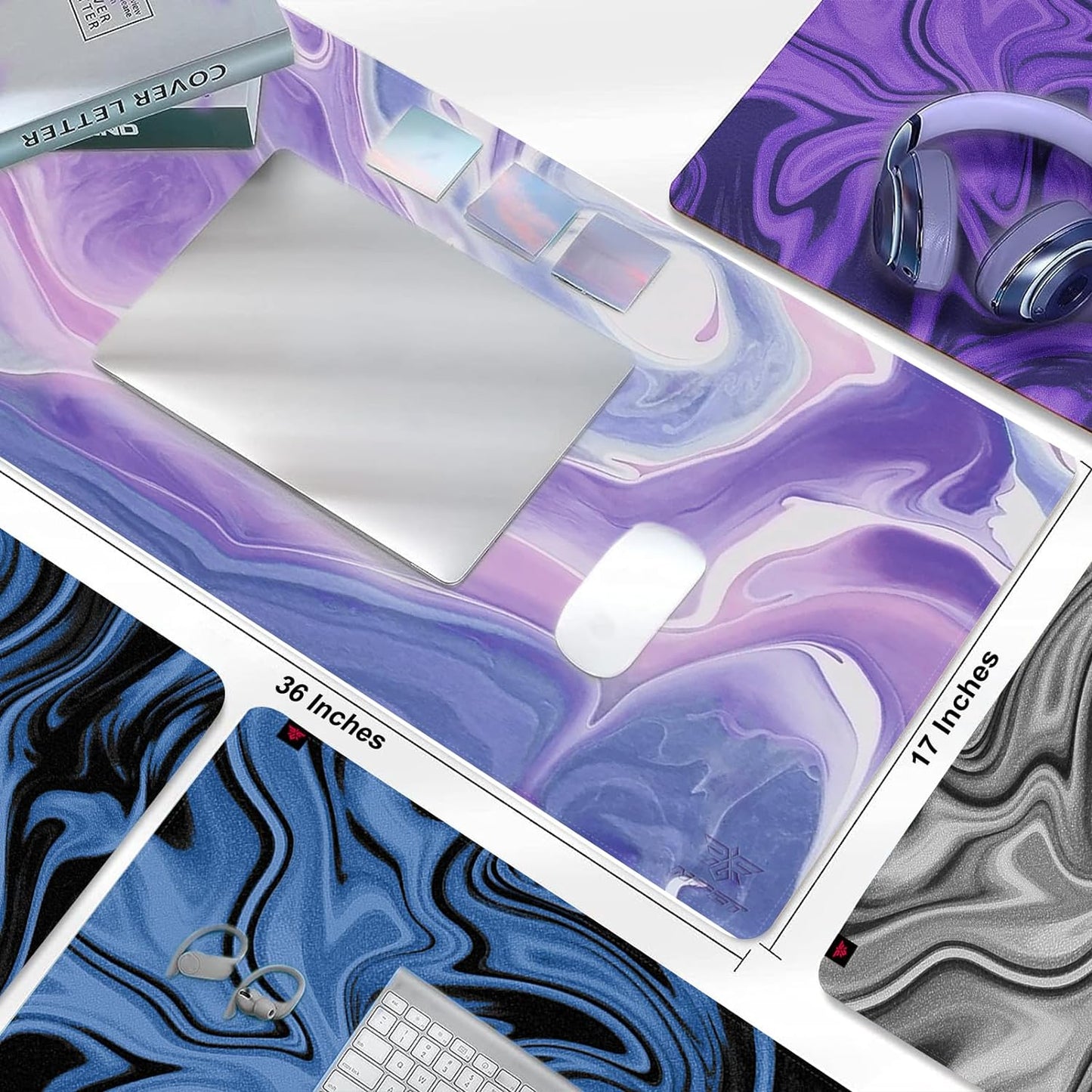 NPET MP02-SP Gaming Mouse Pad, Cloth Mouse Pad, Anti-Slip Base, RGB Backlit, Stitched Edges, Water-Resistant, Optimized for Gaming Sensors, XL