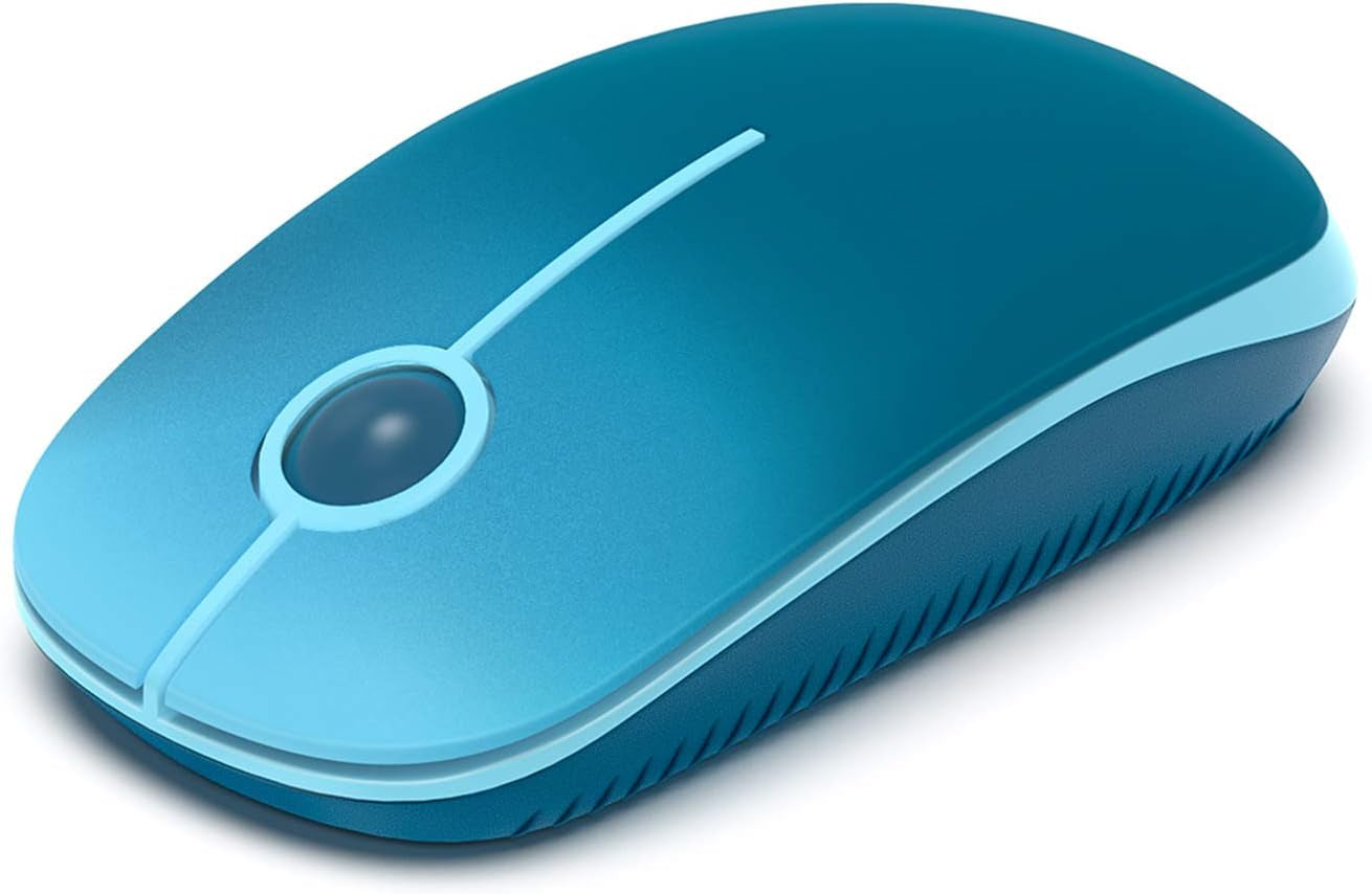 Vssoplor Wireless Mouse, 2.4G Slim Portable Computer Mouse with Nano Receiver Quiet Silent Optical Laptop Mouse for Notebook, PC, Laptop, Computer-White and Gold