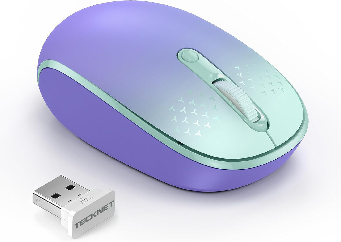 TECKNET Wireless Mouse, 2.4G Quiet Computer Mouse with USB Receiver, 4 Buttons Portable Cordless Mice for Chromebook, Laptop, PC, Mac, 800/1200/1600 DPI - Black