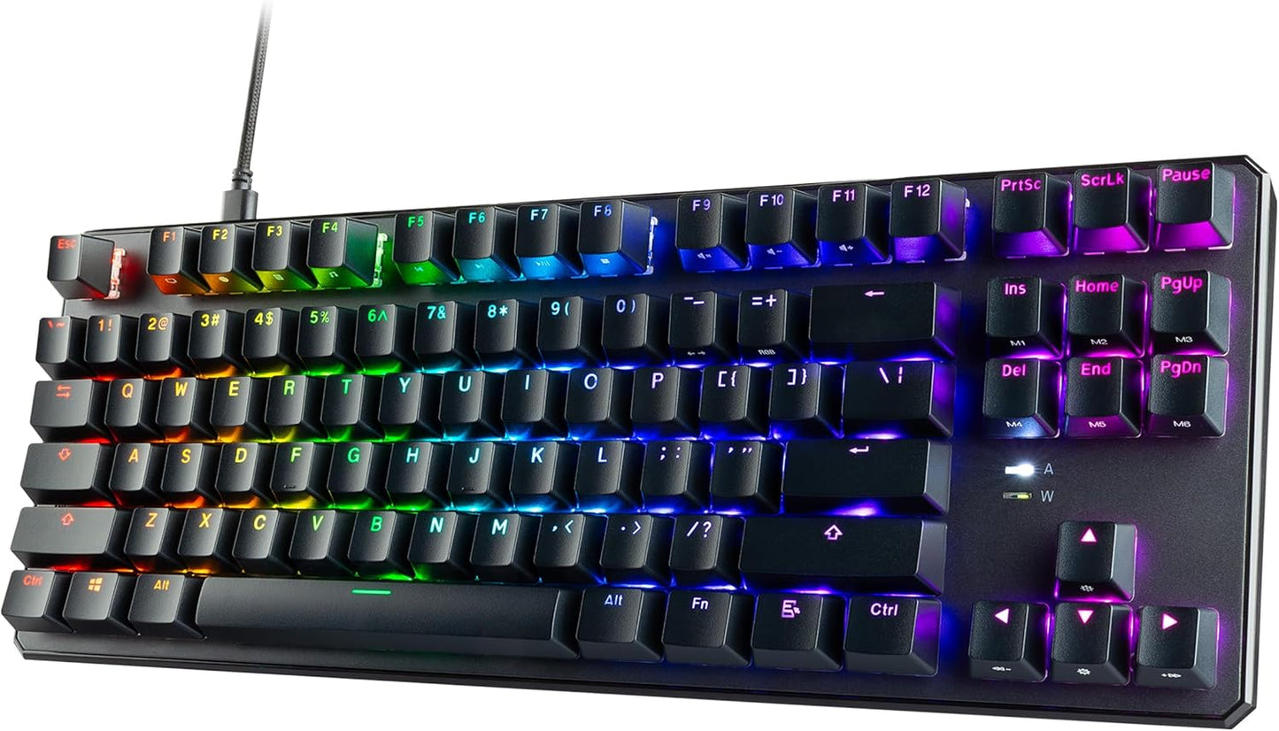 TECWARE Phantom 87 Key Mechanical Keyboard, RGB Led, Outemu RED Switch
