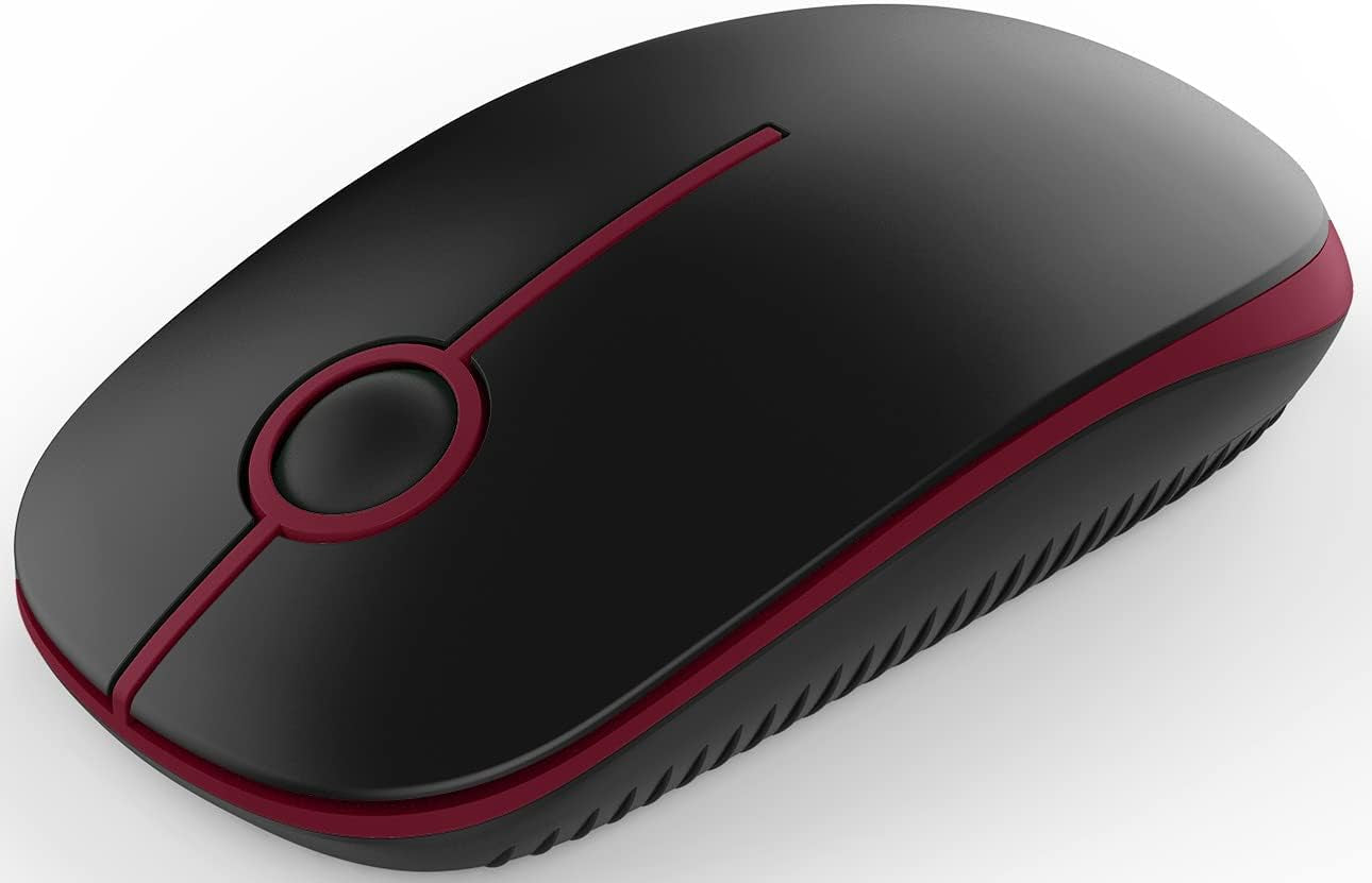 Vssoplor Wireless Mouse, 2.4G Slim Portable Computer Mouse with Nano Receiver Quiet Silent Optical Laptop Mouse for Notebook, PC, Laptop, Computer-White and Gold