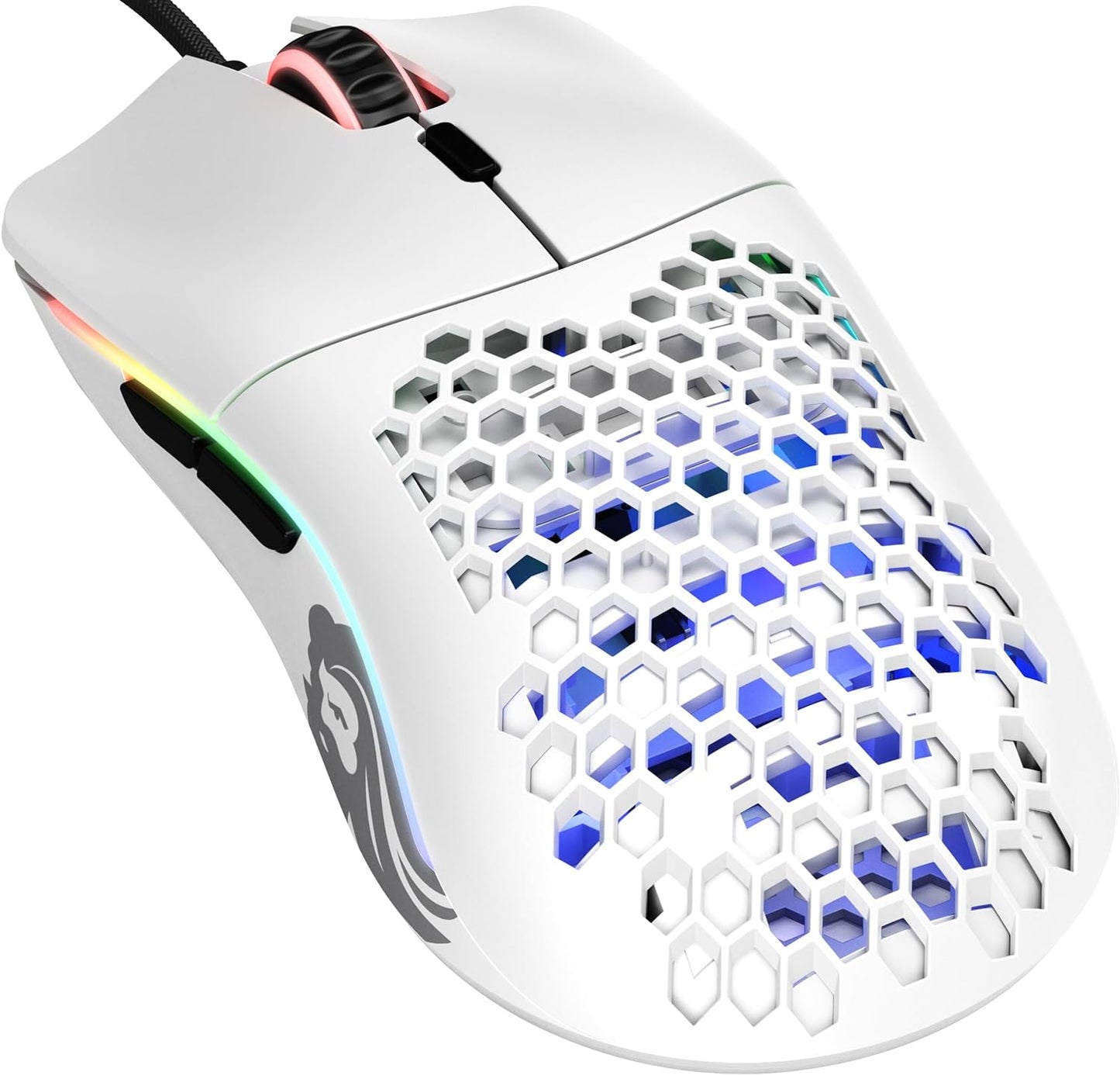 Glorious Model D Wired Gaming Mouse - 68G Superlight Honeycomb Design, RGB, Ergonomic, Pixart 3360 Sensor, Omron Switches, PTFE Feet, 6 Buttons - Glossy White