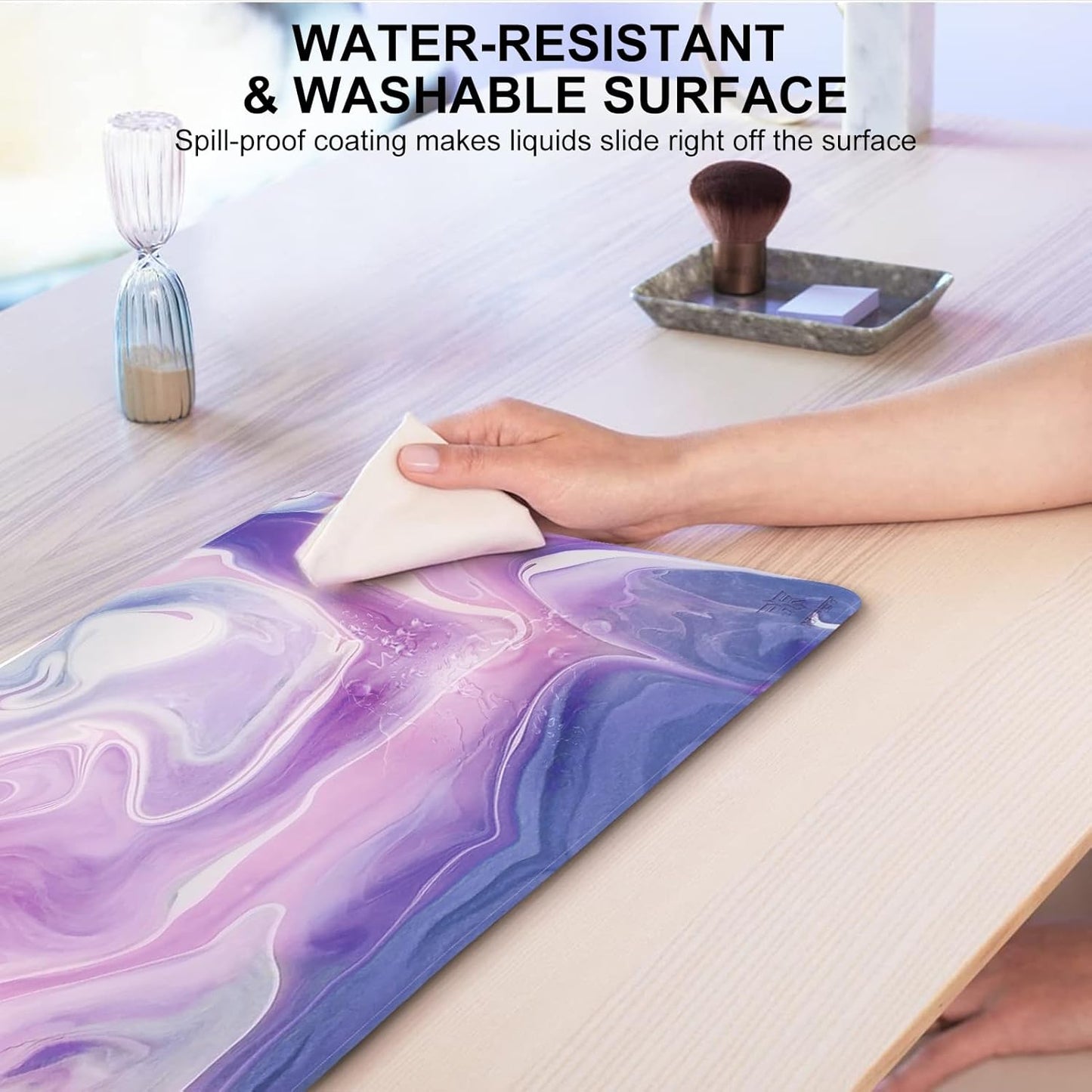 NPET MP02-SP Gaming Mouse Pad, Cloth Mouse Pad, Anti-Slip Base, RGB Backlit, Stitched Edges, Water-Resistant, Optimized for Gaming Sensors, XL