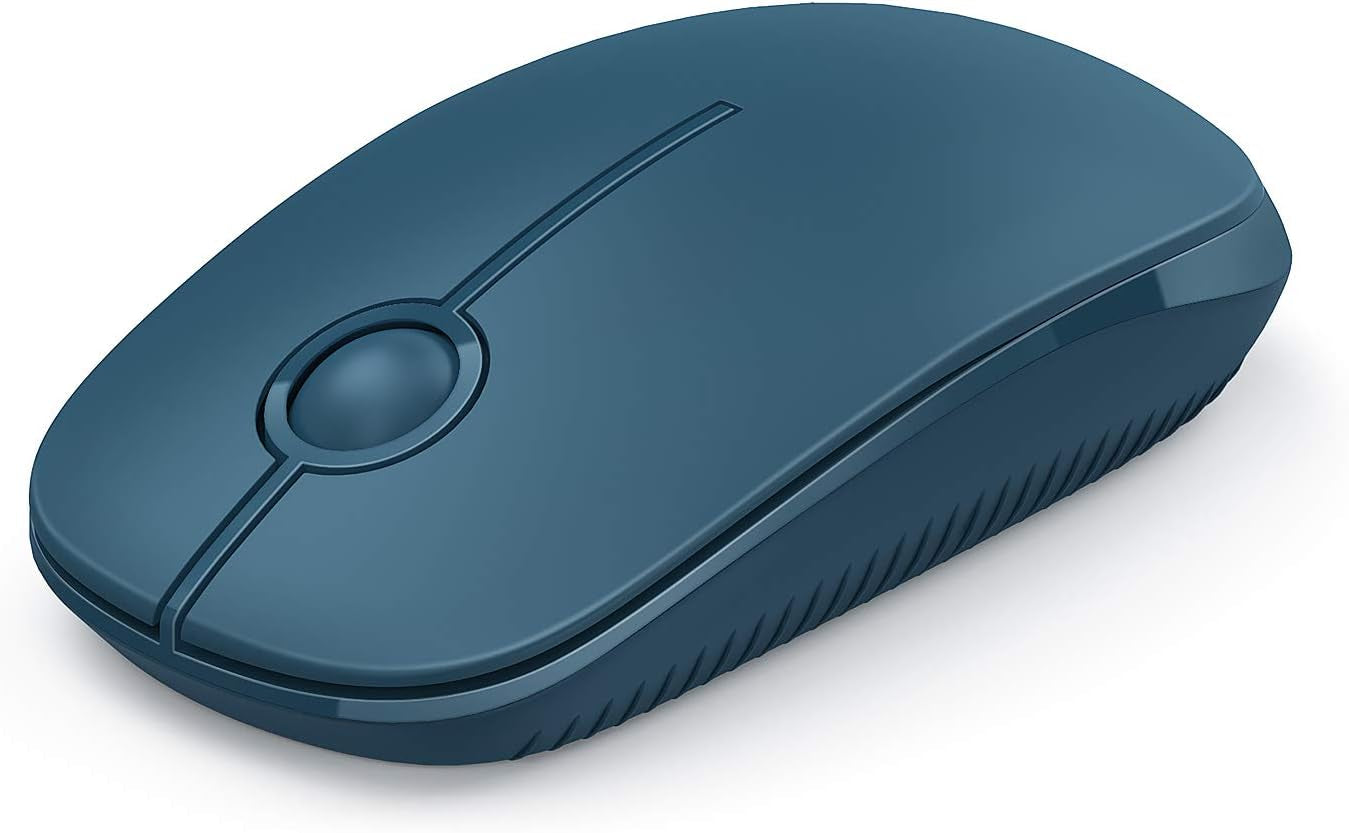 Vssoplor Wireless Mouse, 2.4G Slim Portable Computer Mouse with Nano Receiver Quiet Silent Optical Laptop Mouse for Notebook, PC, Laptop, Computer-White and Gold