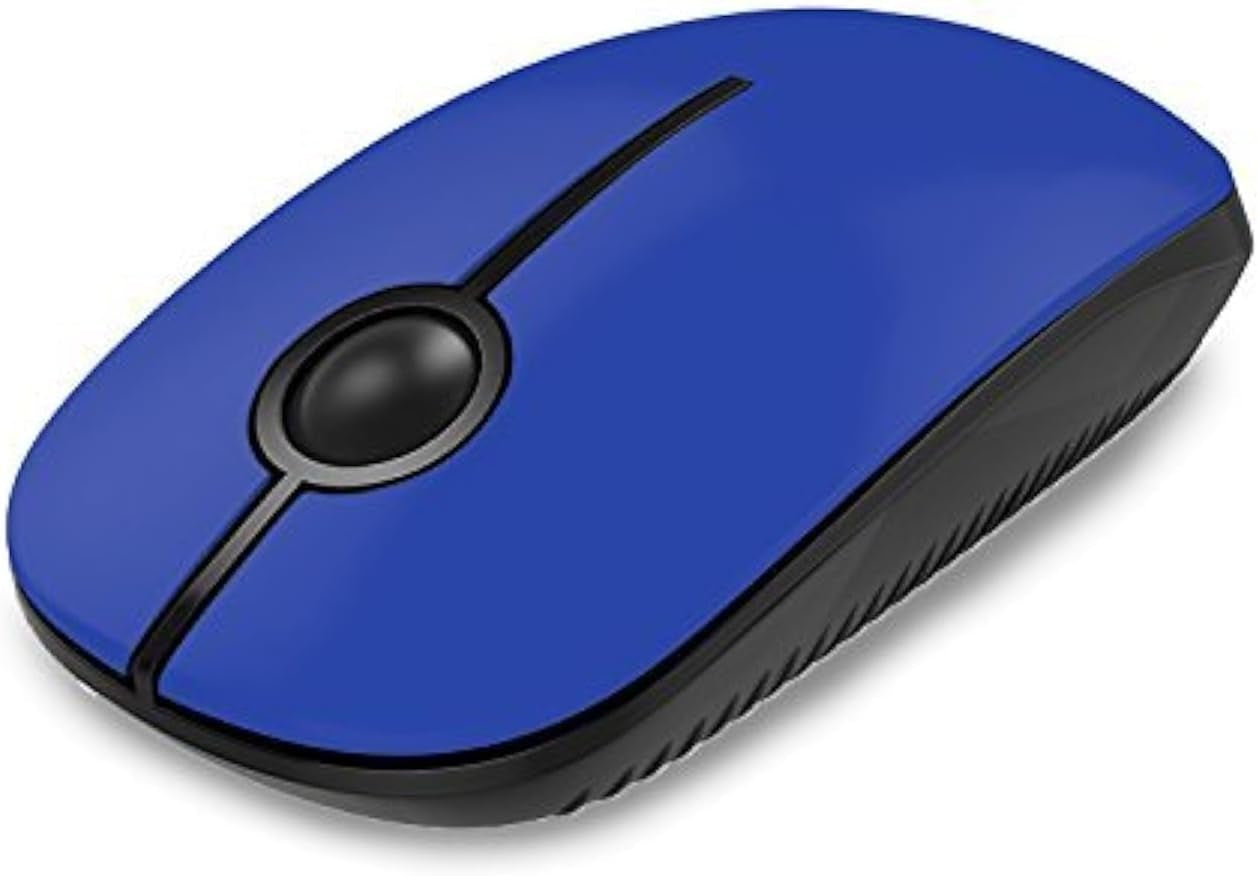 Vssoplor Wireless Mouse, 2.4G Slim Portable Computer Mouse with Nano Receiver Quiet Silent Optical Laptop Mouse for Notebook, PC, Laptop, Computer-White and Gold