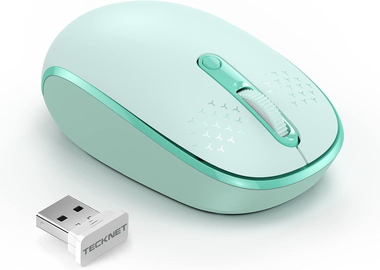 TECKNET Wireless Mouse, 2.4G Quiet Computer Mouse with USB Receiver, 4 Buttons Portable Cordless Mice for Chromebook, Laptop, PC, Mac, 800/1200/1600 DPI - Black