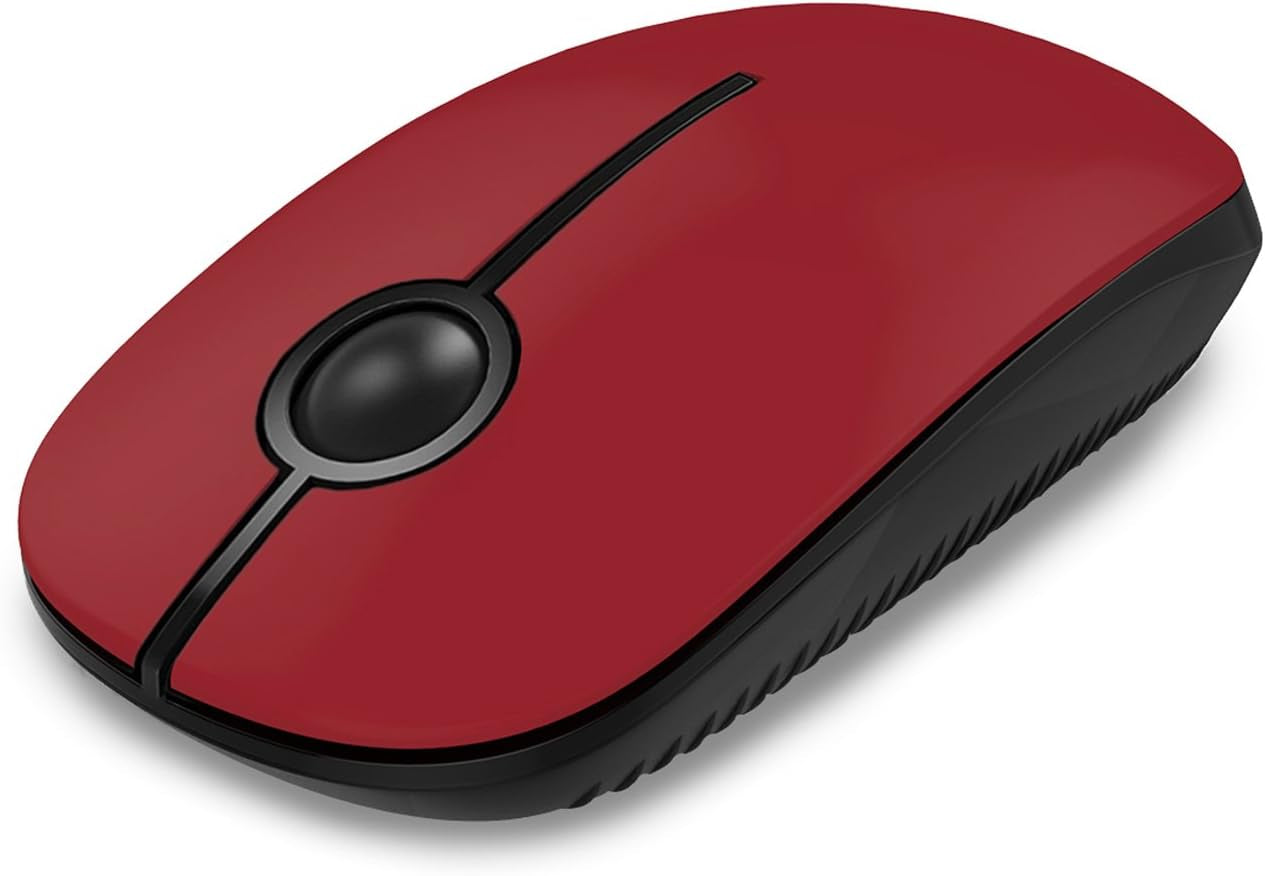 Vssoplor Wireless Mouse, 2.4G Slim Portable Computer Mouse with Nano Receiver Quiet Silent Optical Laptop Mouse for Notebook, PC, Laptop, Computer-White and Gold