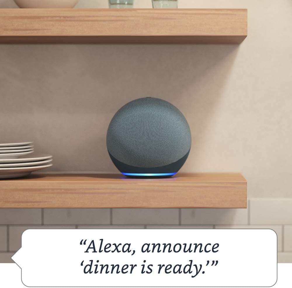 Amazon Echo (Newest Model), Alexa Speaker with Premium Sound, Ideal for Large Bedrooms, Living Rooms and Kitchens, Charcoal
