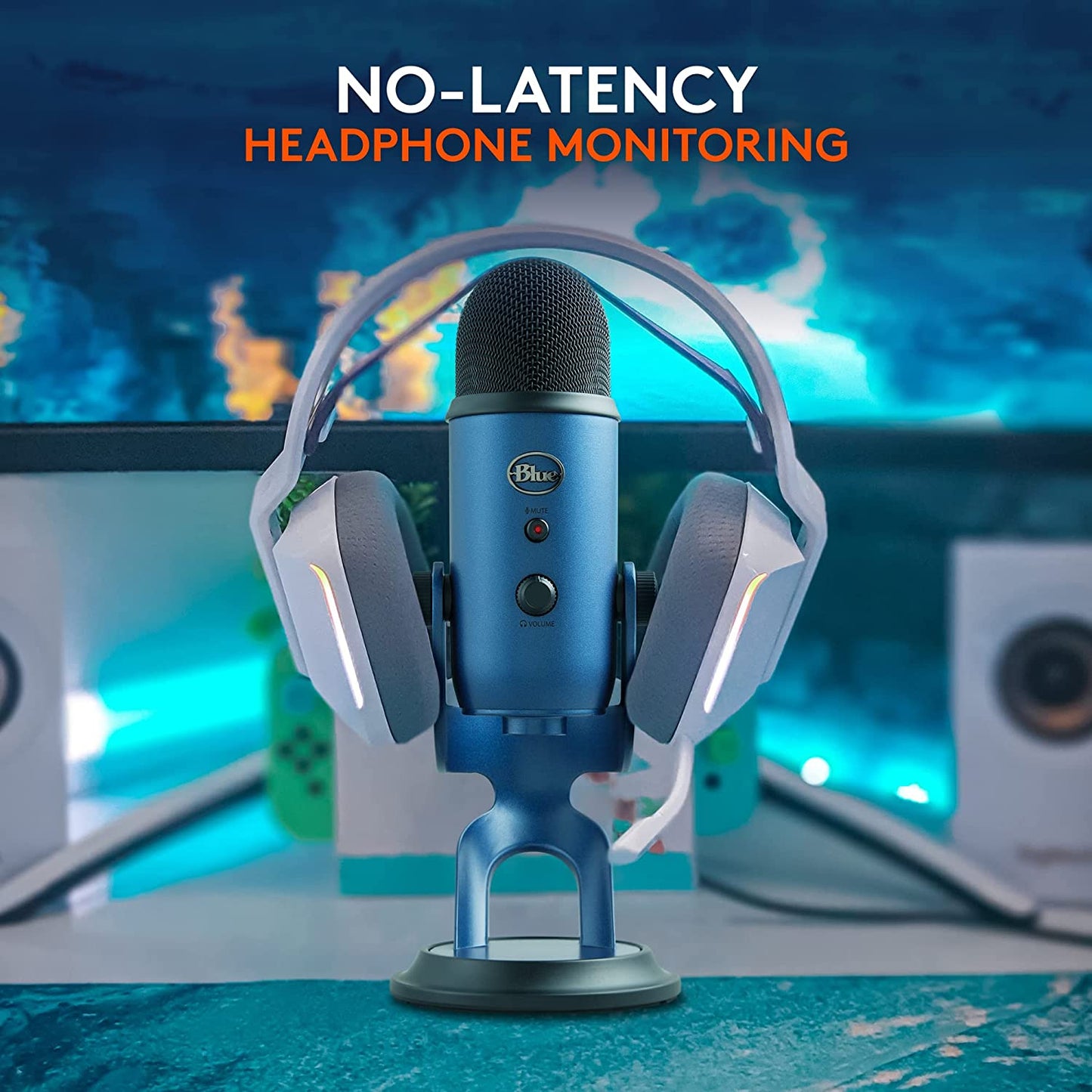 Logitech for Creators Blue Yeti USB Microphone for PC, Mac, Gaming, Recording, Streaming, Podcasting, Studio and Condenser Mic with VO!CE Effects, 4 Pickup Patterns, Plug and Play - Midnight Blue