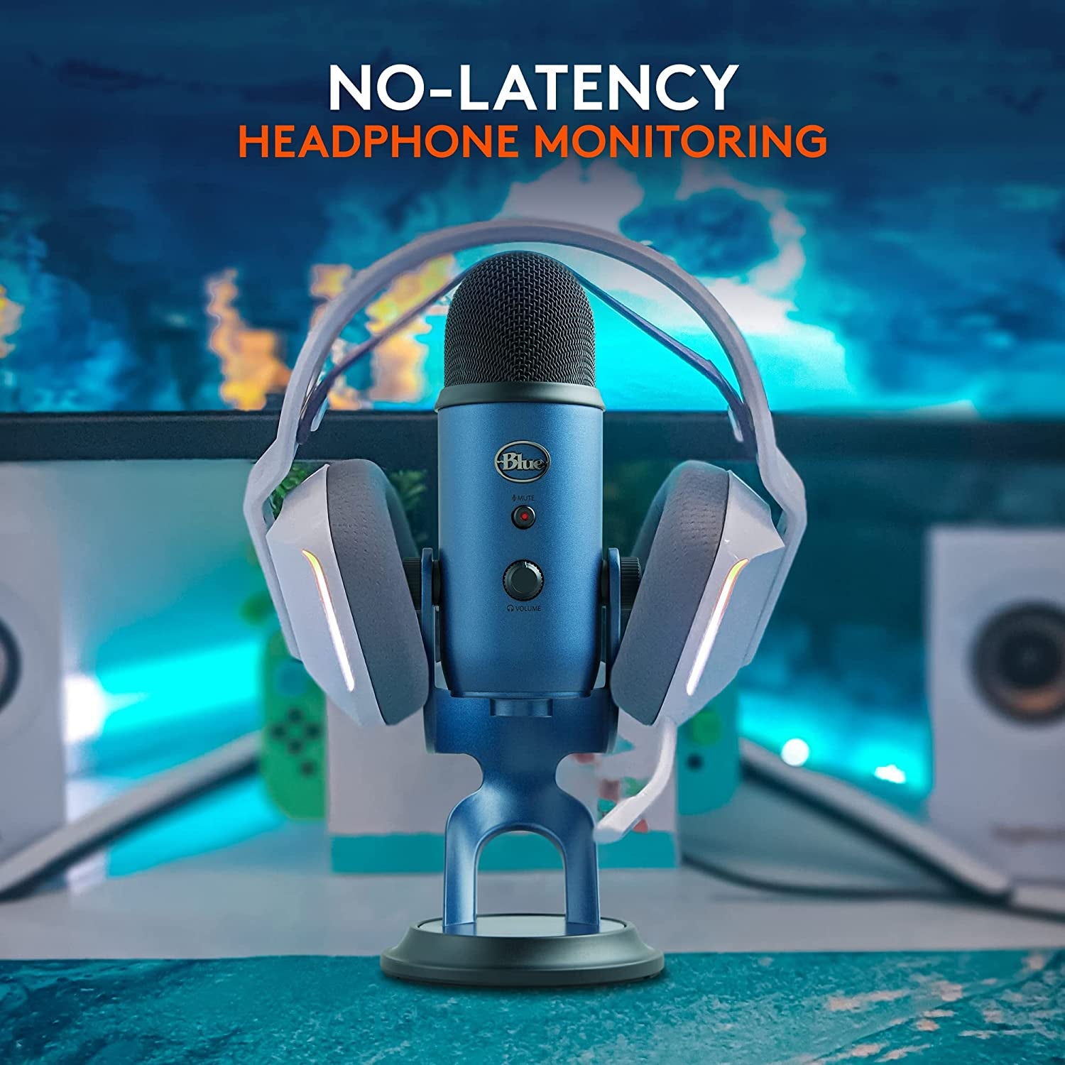 Logitech for Creators Blue Yeti USB Microphone for PC, Mac, Gaming, Recording, Streaming, Podcasting, Studio and Condenser Mic with VO!CE Effects, 4 Pickup Patterns, Plug and Play - Midnight Blue