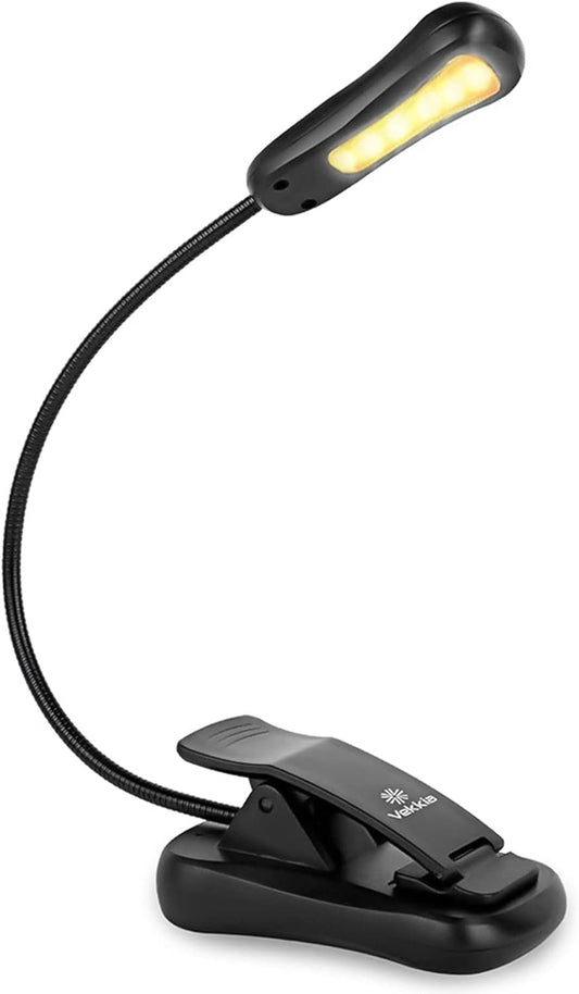 Vekkia Rechargeable 3000K LED Book Light, Easy Clip on Reading Lights for Reading in Bed. Perfect for Readers.