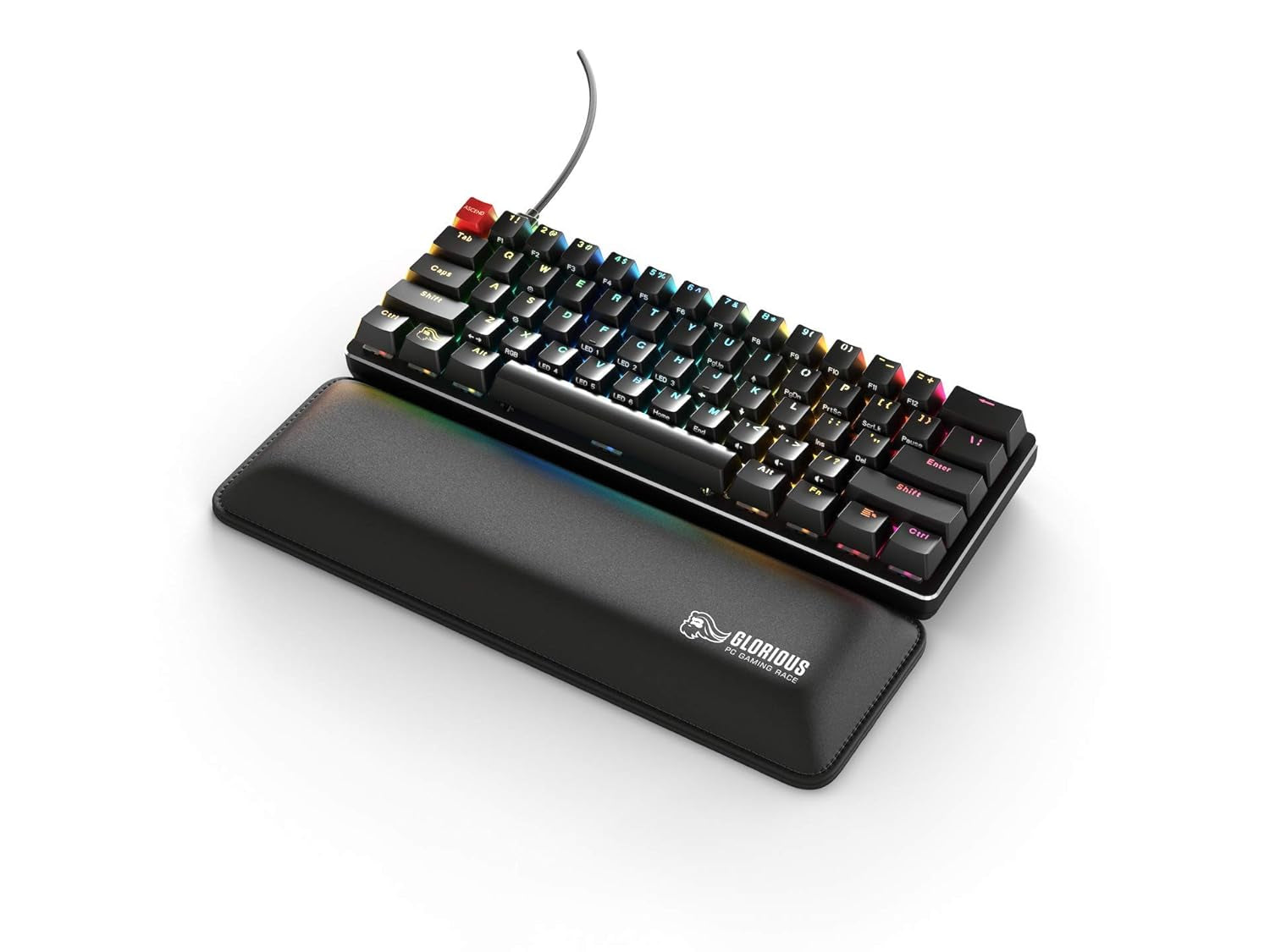 Glorious Custom Gaming Keyboard - GMMK 60% Percent Compact - USB C Wired Mechanical Keyboard - RGB Hot Swappable Switches & Keycaps - Black Metal Top Plate