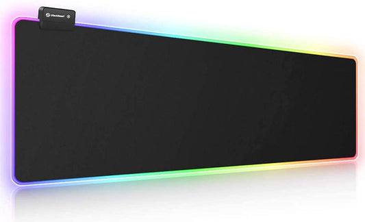 RGB Gaming Mouse Pad, Utechsmart Large Extended Soft Led Mouse Pad with 14 Lighting Modes 2 Brightness Levels, Computer Keyboard Mousepads Mat 800 X 300Mm / 31.5×11.8 Inches